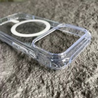 Coque de téléphone PC pour iPhone 17 16 15 14 avec support magnétique chargeur sans fil étui de protection transparent antichoc