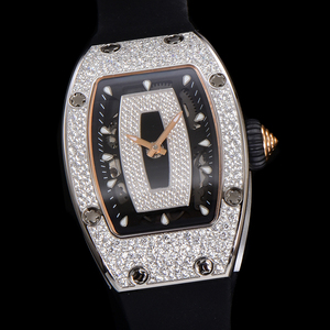 <span class=keywords><strong>Montre</strong></span>-bracelet automatique Artisan Moissanite Diamond Timepiece Tonneau Ultra Fine Squelette pour Hommes et Femmes, <span class=keywords><strong>Montre</strong></span> Phare de la Série Front Row - Product Image 2