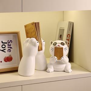 Декоративные фигурки «Счастливый кот» из смолы, расписанные вручную, для дома, гостиной, тумбы под ТВ, в стиле легкой роскоши, на день рождения, новоселье, открытие бизнеса - Product Image 4