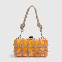 Dropshipping Vente en gros, mode luxe, sac de soirée en strass, sac à main en marbre acrylique pour femmes