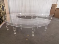 Eleganter Moderner Transparenter Klarer Acryl Langlebiger Kommerzieller Runder Tisch für Hotel-Möbel Outdoor-Dining Party-Events