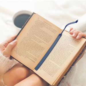 Premium PU Leather <b>Bookmark</b> Classic Page Keeper with Leather Strap Thin Book Mark Perfect <b>Gift</b> for Bookworms Writers Students - Product Image 3