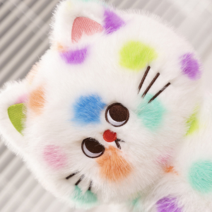 Divertido emoticono lunares blanco gato de peluche de juguete lindo Rosa negro lunares gato largo almohada de felpa - Product Image 5