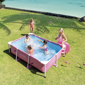 <span class=keywords><strong>Piscina</strong></span> Rectangular <span class=keywords><strong>INTEX</strong></span> 28266 Rosa Familiar, de Metal y PVC, Duradera, Ecológica, Fácil de Instalar, Spa para Niños - Product Image 4
