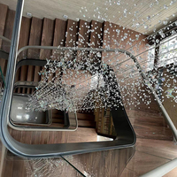 Escaliers droits modernes en bois à double poutre pour la maison intérieure Loft Villa Appartement Hôtel-Design durable