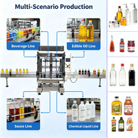 Machine de remplissage automatique à 4 têtes pour bouteilles d'eau potable pure, de jus, de boissons et d'huile, et machine d'emballage