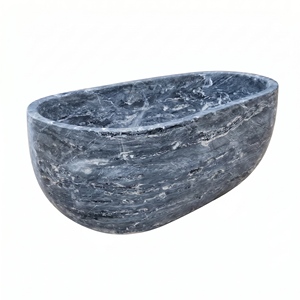 Bañeras Ovaladas Modernas de Lujo Hechas a Medida, Exclusivas de Mármol Azul Palissandro, Independientes, para Baño, Villa u Hotel - Product Image 2