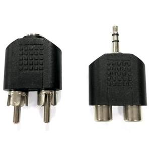 Conector de audio/vídeo de 3,5 mm hembra a 2 x RCA macho y 3,5 macho a 2 x RCA hembra, negro, ideal para conectar dispositivos de - Product Image 1