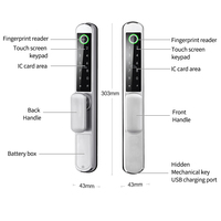 Serrure de porte numérique Entrée biométrique double face Contrôle par application étanche IP65 Serrure TT Clavier intelligent d'empreintes digitales