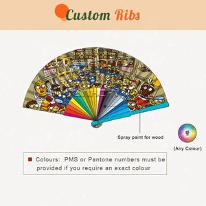 Éventails en bois espagnols peints sur mesure, tendance, Abanicos De Mano, avec décoration murale - Product Image 4