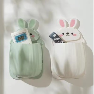 Cute Rabbit Storage Rack No Punching Marking Required Makeup <b>Brush</b> Storage Box Bathroom Wall Mounted Toothbrush Holder - Product Image 3