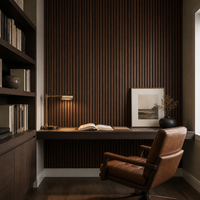 Panneaux muraux acoustiques en bois de frêne naturel, panneaux muraux décoratifs en bois à lattes avec absorption acoustique en feutre PET, design intérieur pour la maison