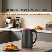 Bouilloire électrique 1800W, grande capacité 2L, ébullition rapide, en acier inoxydable 304, avec arrêt automatique et protection contre l'ébullition à sec