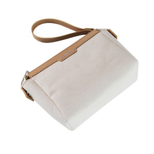 Trousse de maquillage en toile de coton avec fermeture éclair et poignée Trousse de toilette de voyage pour le rangement - Product Image 5