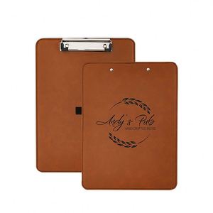 Promotion Wholesale A4 Pu Leather Custom LOGO Personalized Laser Engraving Clipboard - Product Image 4