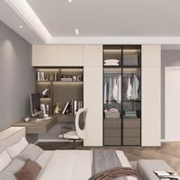 Armoire de bureau intégrée moderne et simple Yigeju, durable, avec fonctions réglables, élégante, en mélamine et verre, pour chambre à coucher