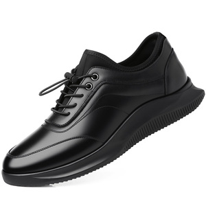 Men's Casual Leather Shoes <b>Low</b> <b>Heel</b> Rubber Sole Insulative Office Wear Stitching Detail - Product Image 5