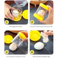 Éplucheur d'œufs portable rapide en plastique et séparateur de coquilles pour œufs cuits, outil de décoquillage pour œufs de thé