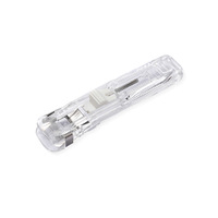 Petite agrafeuse manuelle en plastique transparent pour étudiants et bureau, pinces à reliure pour papiers de test, reçus et fichiers