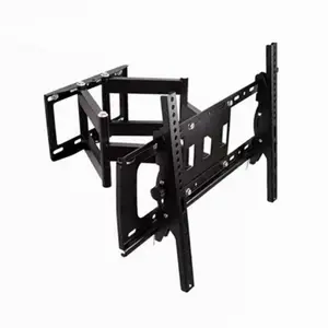 Suporte de mesa para TV, suporte de mesa para mesa de hotel, suporte de vidro para TV LCD, cor de aço preto, ideal para uso doméstico, com desenho de base de metal para TV 65 e 70