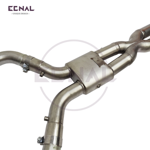 Salida de fábrica Ecnal para 2024 + BMW X5M X6M 4,4 T Lic T304 silenciador de correa de escape de acero inoxidable x tubo medio - Product Image 6