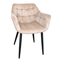 Chaise de salle à manger en velours rembourrée avec coutures quadrillées pour salle à manger, café, hôtel (vente en gros)
