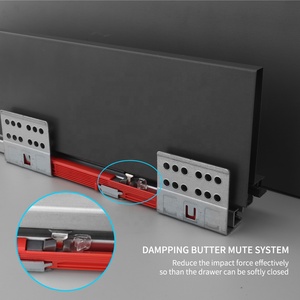 Roeasy Slanke Metalen Doos 3 Vouw Zacht Dicht Keukenkast Laden Glijbaan Kanaal Ondersteun Lade Glijbanen Zacht Dicht Slanke Doos - Product Image 4