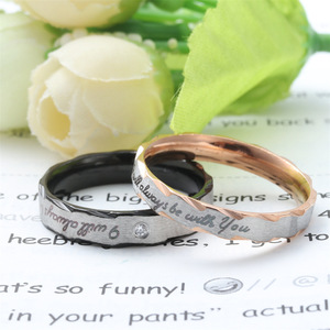 Titanium Steel <b>Couple</b> <b>Ring</b> Letter Engraved Wedding Band Unisex Stainless Steel Jewelry 23009 - Product Image 3