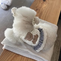 Robe d'été mignonne à pois pour animaux de compagnie, style coréen, pour Bichon Frisé et chiens Teddy - Robe/ghilet respirant en pur coton fin