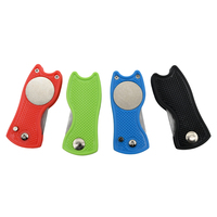 Offre Spéciale noir pliable nettoyant magnétique rétractable Swith lame accessoires de Golf réparation de Golf divot pas fourche Golf divot outil