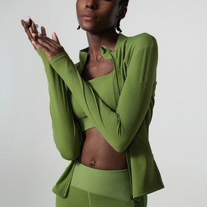 Vêtements de yoga et de fitness, veste à col montant, anti-transpiration, séchage rapide, sportive, à manches longues, cardigan, haut décontracté, polyvalent - Product Image 4