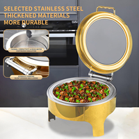Réchaud à buffet rond en acier inoxydable doré de luxe YITIAN, prix spécial, avec grand couvercle en verre
