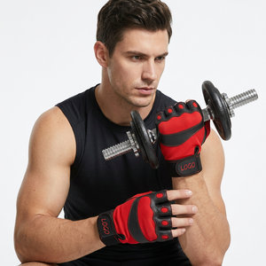 Gants d'entraînement légers en PU personnalisés à demi-doigts, unisexes, respirants, antidérapants, protection complète de la paume, pour la gym, le fitness et la musculation - Product Image 1