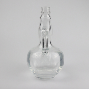 Mini bouteille en verre de forme spéciale 480ML, pour alcool, pour boissons, vin, Whisky, liquide, avec couvercle à vis, deux poignées, pour porte-bagages - Product Image 3