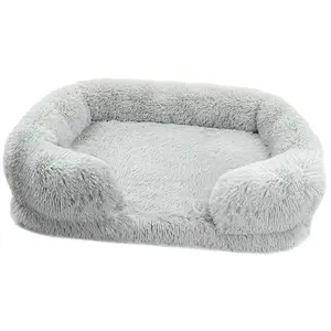 Custom Ademend Verwijderbaar Wasbaar Rechthoek Huisdier Bed Hond Sofa Bed Kussen Kat Hond Nest