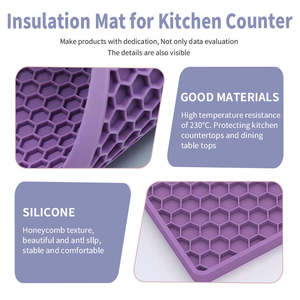 Tapis de <span class=keywords><strong>table</strong></span> en silicone nid d'abeille résistant à la chaleur, support à <span class=keywords><strong>fondue</strong></span> et sous-verre en argile pour la cuisine à domicile, ustensiles de cuisine - Product Image 4