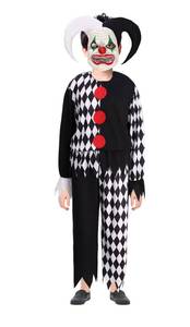 Disfraz de Payaso Sangriento HP, Mono Negro y Blanco con Diseño de Rombo, Disfraces de Joker para Halloween, Terrorífico Asesinato - Product Image 3