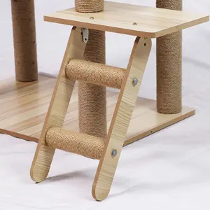 Fashion Design Cat Tower Large Tall Luxury Wooden Cat Climbing Frame With House Cat Tree