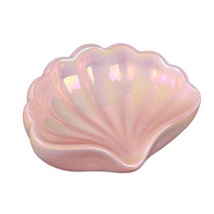 จานสบู่เซรามิคลายเปลือกหอย Mystic Arts พร้อมที่ระบายน้ำ สำหรับห้องน้ำ ใช้เก็บเครื่องประดับ ถาดขนาดเล็ก สไตล์หรูหราเบาๆ - Product Image 4