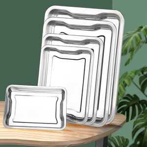 Múltiples especificaciones están disponibles Bandeja para servir Utensilios para hornear Bandeja de comida Bandeja Buffect de cocina Placa cuadrada de acero inoxidable - Product Image 4