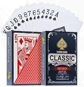 Custom PVC poker 0.32mm thick wide card large font Texas poker