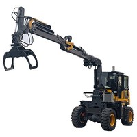 Grue forestière hydraulique à flèche télescopique de 8,8 m, montée sur camion, multifonctionnelle, pour le chargement du bois