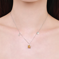 Personnalisé plage espoir fraternel aime pure naissance collier dames mode en gros en argent sterling clavicule topaze colliers