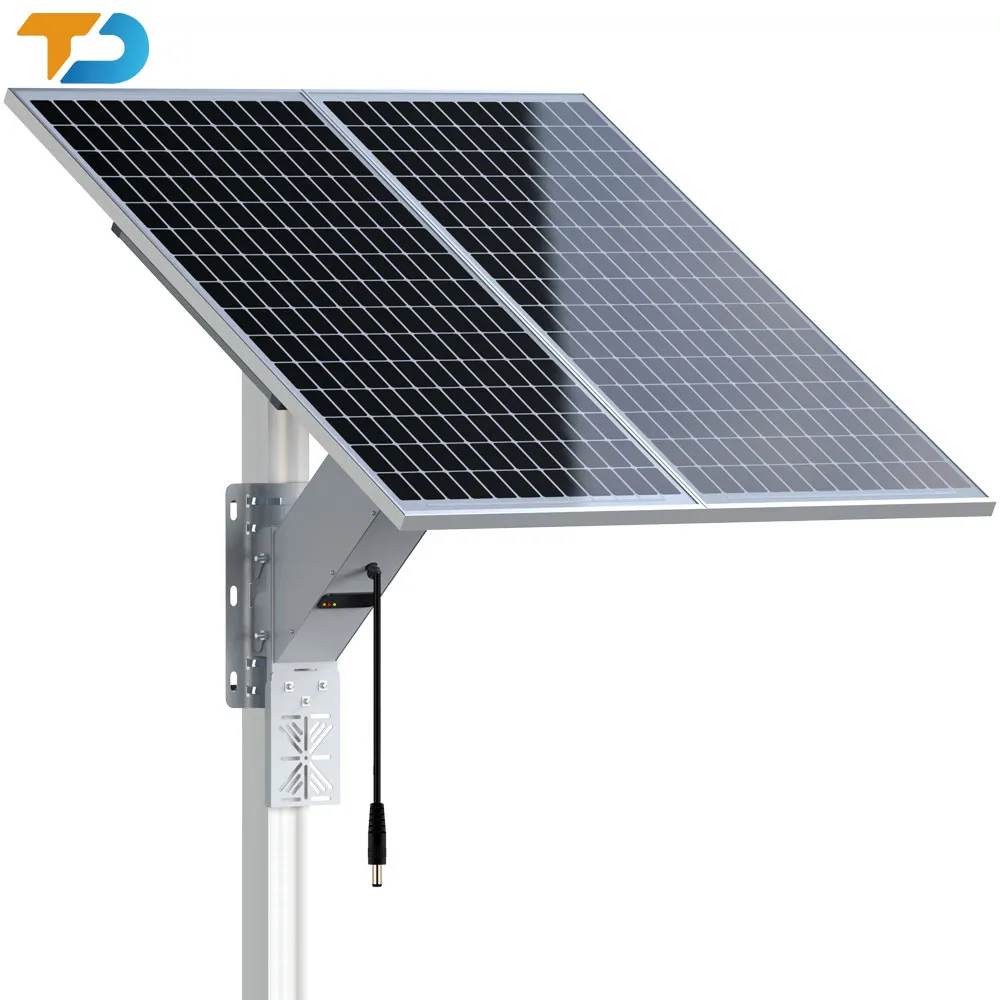 TecDeft kit di energia solare ricaricabile per cctv batteria al litio 200w pannello solare generare 12V 48V sistema di energia solare per 5G