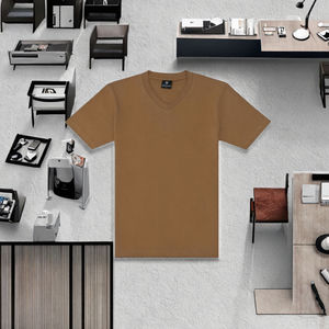 เสื้อยืดคอวีผู้ชายผ้าฝ้ายคุณภาพสูงจากผู้ผลิต ระดับพรีเมียม ดีไซน์เรียบง่าย คลาสสิก ใส่สบาย สไตล์ลำลองแบบสมาร์ท  เสื้อซับในถักแบบสั้น - Product Image 3