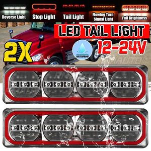 1/2 pièces Feu arrière combiné LED pour voiture, camion, remorque, avec clignotant séquentiel, feux de recul, feux stop, feux de freinage et feux de jour (DRL) - Product Image 1