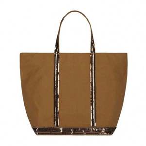 Sac de plage en toile de grande taille, réutilisable, bio, personnalisé, tendance, avec pochette - Product Image 1