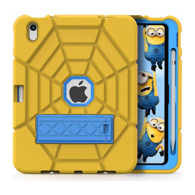 PC Silicone Cases with Kickstand & Pencil Holder Heavy Duty Protective Tablet Cover for iPad 10th Generation Case 10.9 Inch 2022