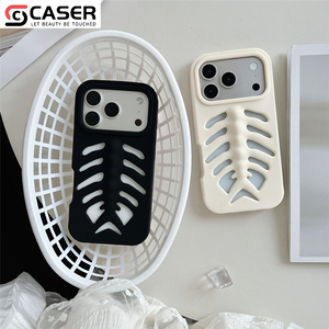 Coque de téléphone créative en silicone souple anti-choc et respectueuse de la peau, motif os de poisson évidé, dissipation thermique, pour <span class=keywords><strong>iPhone</strong></span> séries 11-17 - Product Image 6