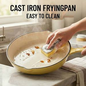 E-TOP Pre-Seasoned Large Cast Iron Skillet with Handle Outdoor Camping Pizza <strong>Pan</strong> Use for <strong>Grill</strong> Stovetop Induction Oven Cookware - Product Image 4